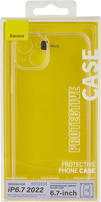 Baseus SuperCeramic Series Glass Case for iP 14 Plus (Pack of 1 with full coverage tempered glass screen protector and cleaning kit), Clear — Clear