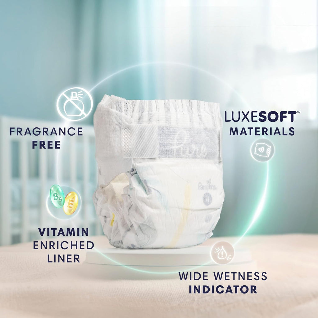 Pampers Pure Protection Diapers - Size 4, 58 Count, Hypoallergenic Premium Disposable Baby Diapers (Packaging May Vary)