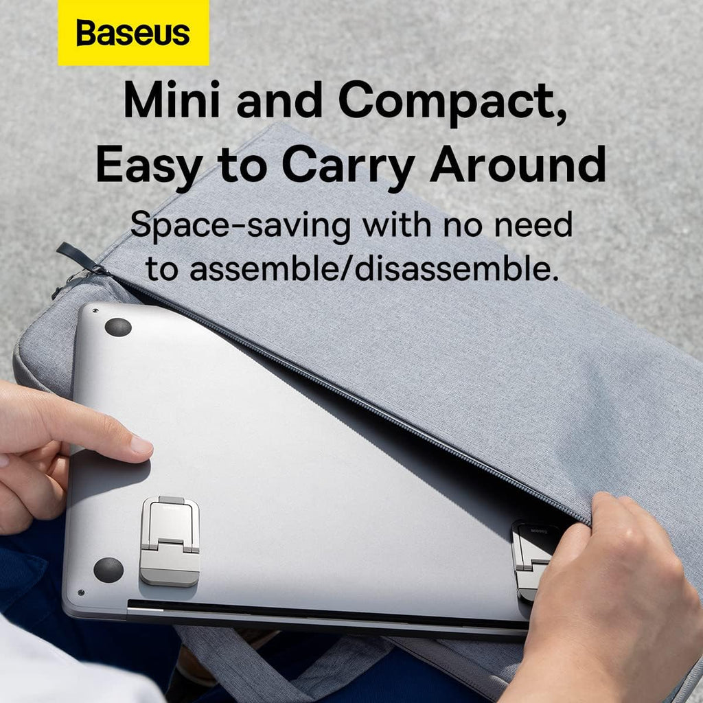 Baseus Metal Foldable Laptop Stand Base Desktop Portable Notebook Holder Cooling Bracket — Silver