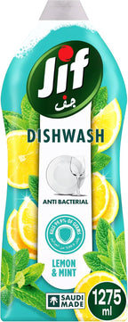 JIF Antibacterial Dishwashing Liquid, Lemon & Mint, 1275ml — front product image