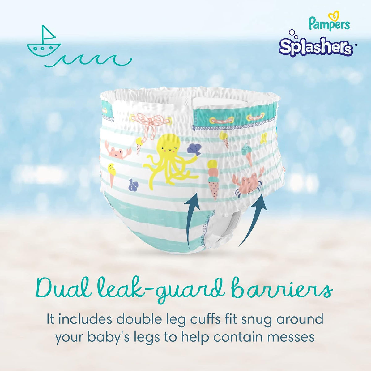Pampers Splashers Swimming Diaper Pants, Size 3-4, 6-12 kg, Carry Pack, 12 Count