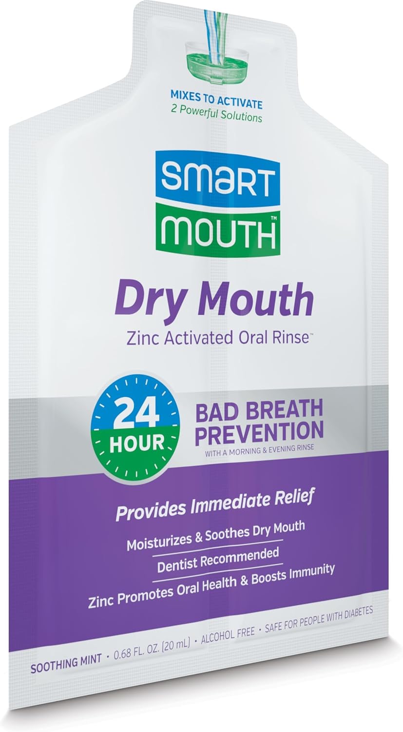 SmartMouth Dry Mouth Zinc Activated Mouthwash Single Packs, Mint, 50 Count — additional product view 3