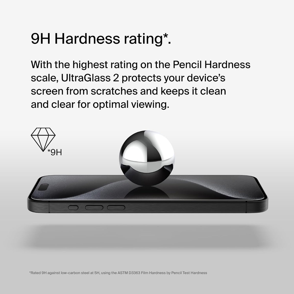 Belkin ScreenForce UltraGlass 2 Treated iPhone 15 Pro Max Screen Protector, Scratch-Resistant, 9H Hardness Tested Glass with Slim Design, Includes Easy Align Tray for Bubble-Free Application