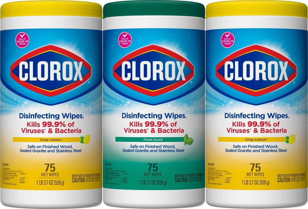 Clorox Disinfecting Cleaning Wipes Variety Pack, 75 Count Each, Pack of 3 (Package May Vary) — front product image