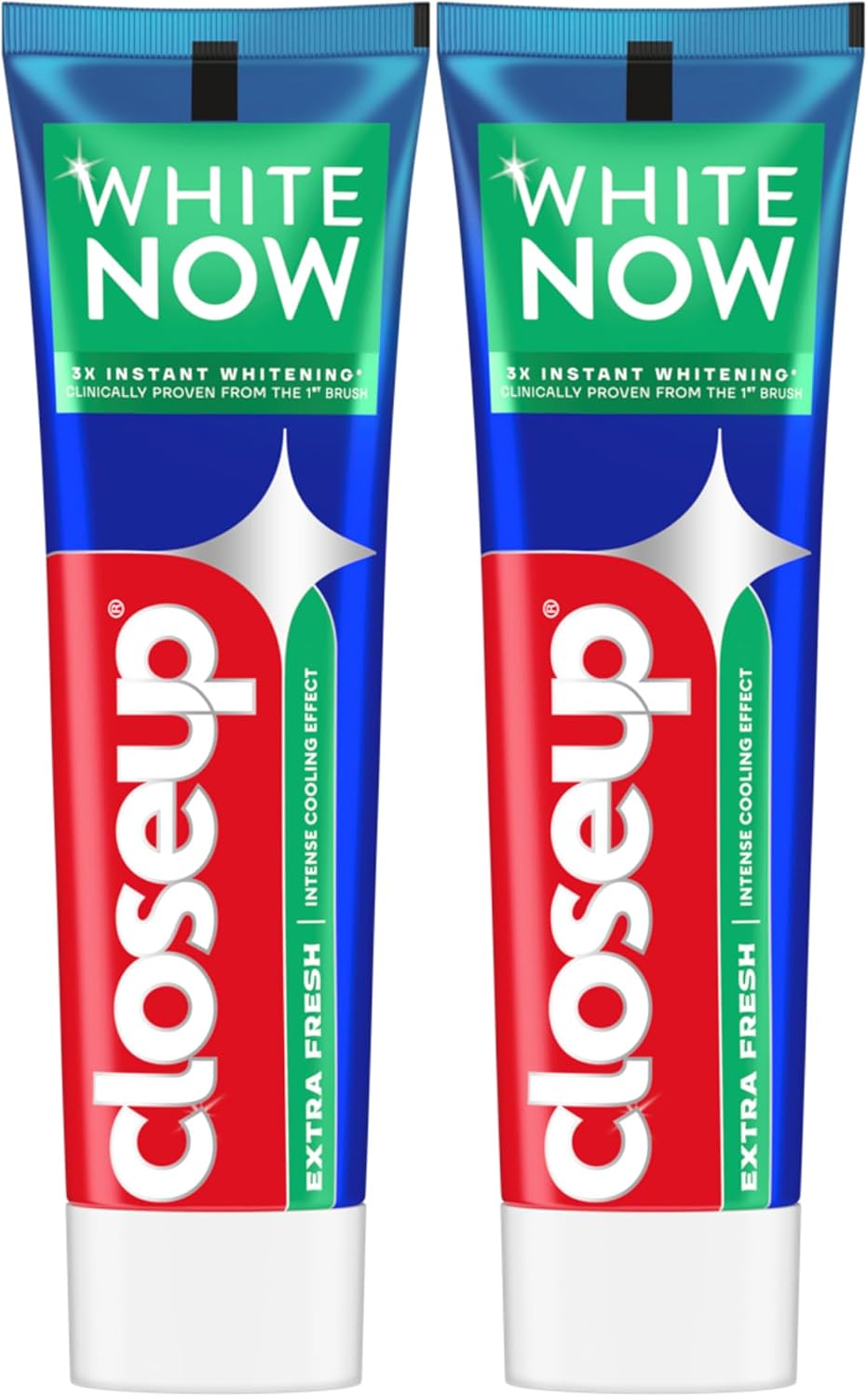Closeup White Now Toothpaste, Extra Fresh, 3x Instant Whitening from the First Brush, Intense Cooling Effect, 75ml x 2 — front product image