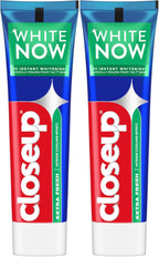 Closeup White Now Toothpaste, Extra Fresh, 3x Instant Whitening from the First Brush, Intense Cooling Effect, 75ml x 2 — front product image