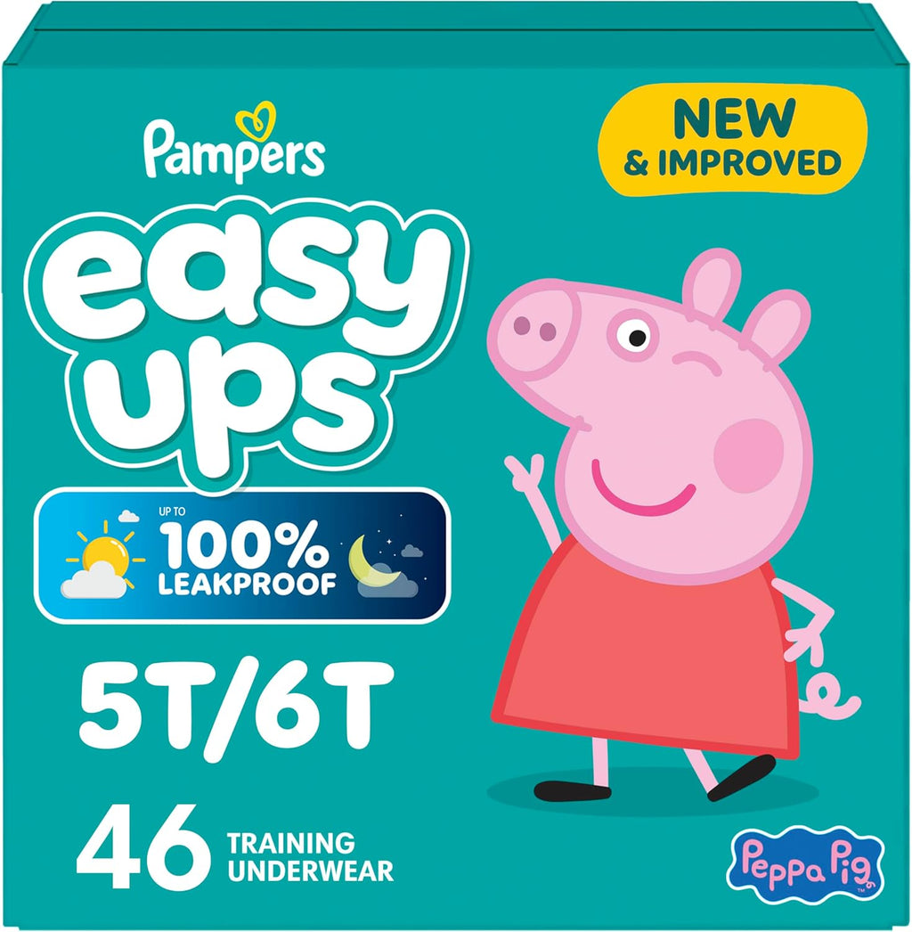 Pampers Easy Ups Girls & Boys Potty Training Pants - Size 5T-6T, 46 Count, My Little Pony Training Underwear (Packaging May Vary)