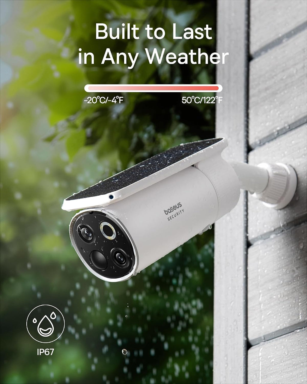 Baseus S1 Pro Solar Outdoor Security Camera 3K — 2-Camera Kit — White