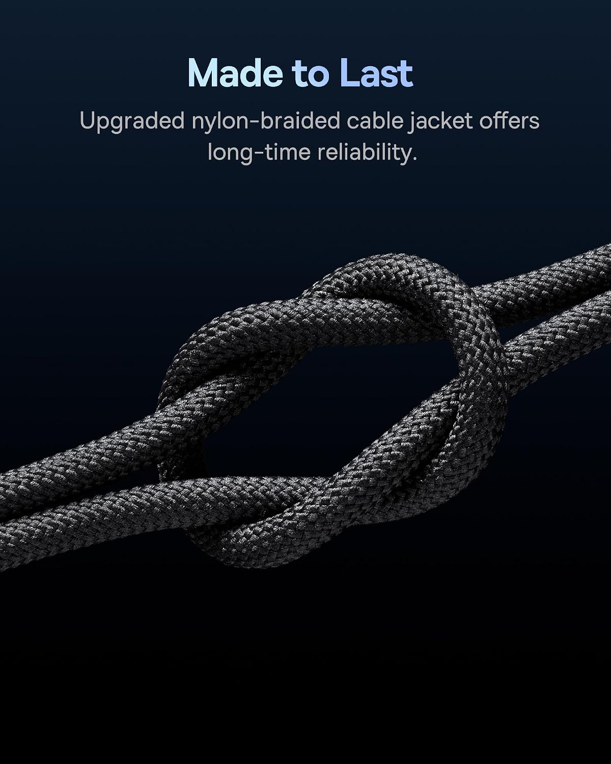 Baseus USB C Cable, 2-Pack 6.6ft 100W 5A Fast Charging USB C to USB C Cable, Zinc Alloy Nylon Braided USB Type C Charger Cable — 6.6FT+6.6FT — Black