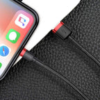 Baseus Lightning USB Cable for Apple Airpods (1st generation) Fast Charging 2A - 3 Meter - Black — White