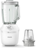 Philips Blender 600W, 2L Glass Jar Capacity, 2 Speed Settings + Pulse — white