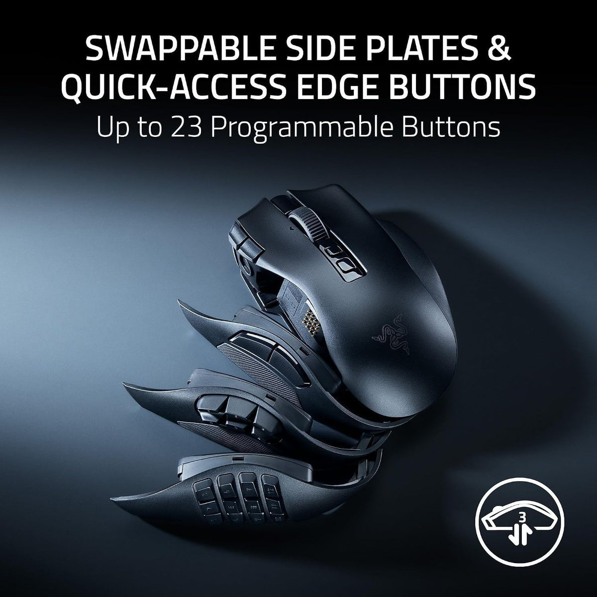 Razer Naga V3 Pro Wireless MMO Gaming Mouse with Swappable Side Plates | 23 Programmable Buttons w/ 3 Swappable Side Plates — product image 2