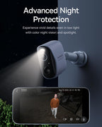 Baseus N1 Add-On Wireless Outdoor Security Camera 2K — Requires Base Station — White