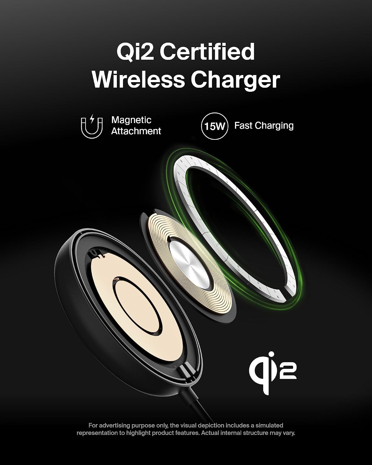 Belkin Magnetic Wireless Charging Pad 15W w/Pop-Up Stand - MagSafe-Compatible Qi2-Certified Wireless Charger for iPhone 16 Series, Samsung Galaxy S25 Series, AirPods