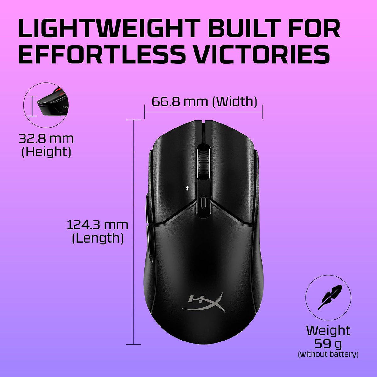 HyperX Pulsefire Haste 2 Core Wireless — Black — product image 3