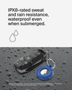 Belkin Waterproof Apple AirTag Secure Holder with Key Ring, Durable Scratch-Resistant AirTag Case, Protective AirTag Keychain Accessory for Keys, Pets, Luggage, Backpacks, and More - Blue