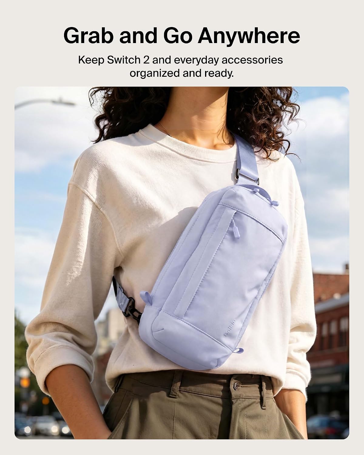 Belkin Nintendo Switch 2 Carrying Case, Sling Crossbody Travel Bag, Fits Up to 2 Pro Controllers with 10 Game Cartridge Slots, Soft Interior & Lightweight Protective Gaming Pouch, Switch 2 Accessories