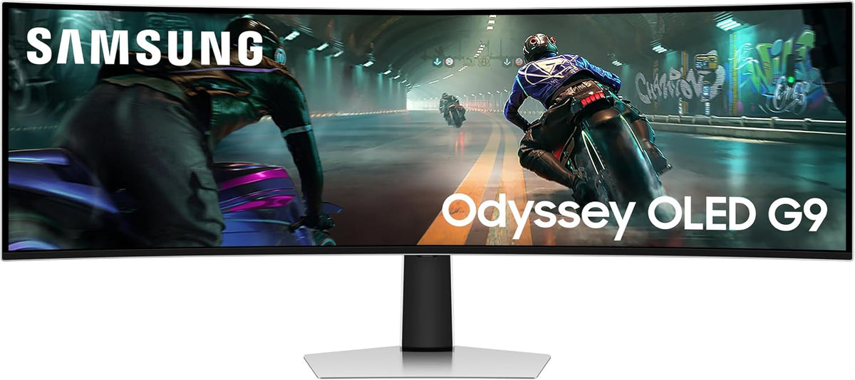 Samsung 49" Gaming Monitor G9 (G91SD) Odyssey OLED Dual QHD (5120 x 1440) 144Hz Refresh Rate 0.03Ms Response Time, NVIDIA G-Sync Compatible, Height Adjustable, Silver(Amazon Exclusive)