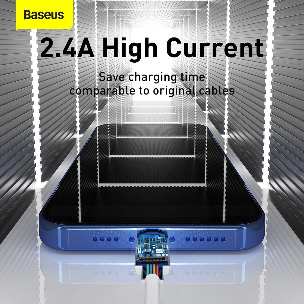 Baseus Simple Wisdom Series PD 2.4A USB To Lightning Cable 2Pack 4.9ft iPhone Charger High-Speed Data Cable — 4.9 Feet