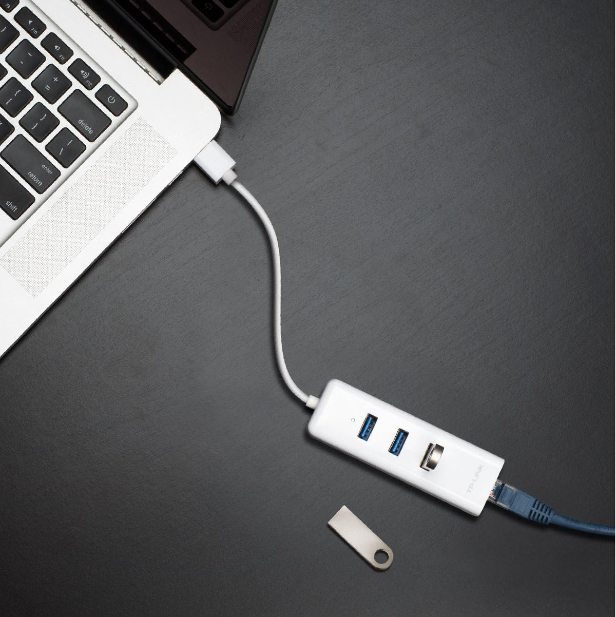 TP-Link USB 3.0 3 Port Hub & Gigabit Ethernet Adapter 2 in 1 USB Adapter UE330, White