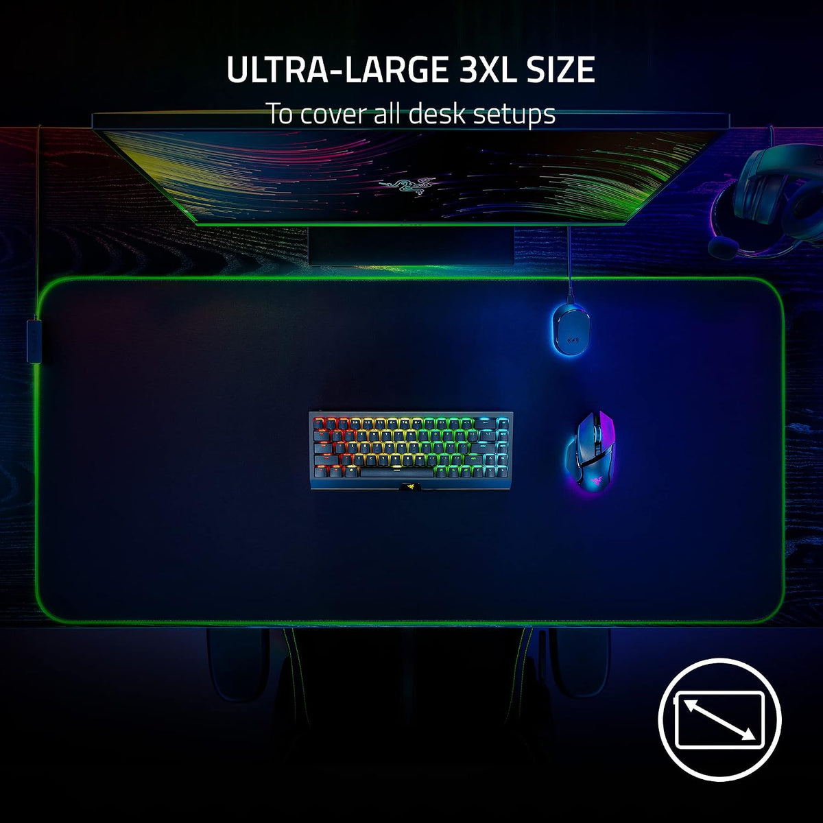 Razer Goliathus Chroma 3XL Gaming Mouse Pad — black — product image 3