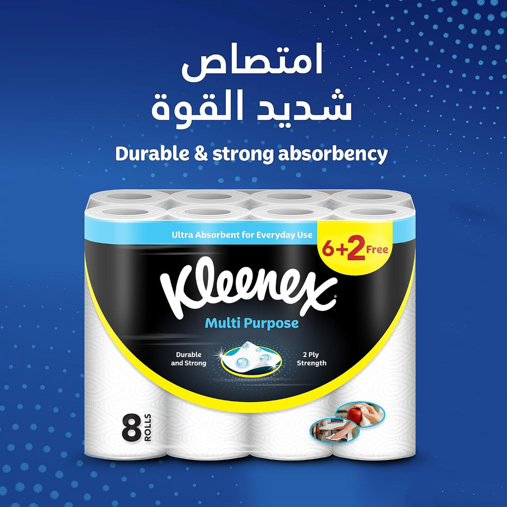 Kleenex Multi Purpose Kitchen Tissue Paper Towel, 2 PLY, 24 Rolls x 40 Sheets, Absorbent Towels for all Surfaces — additional view 2