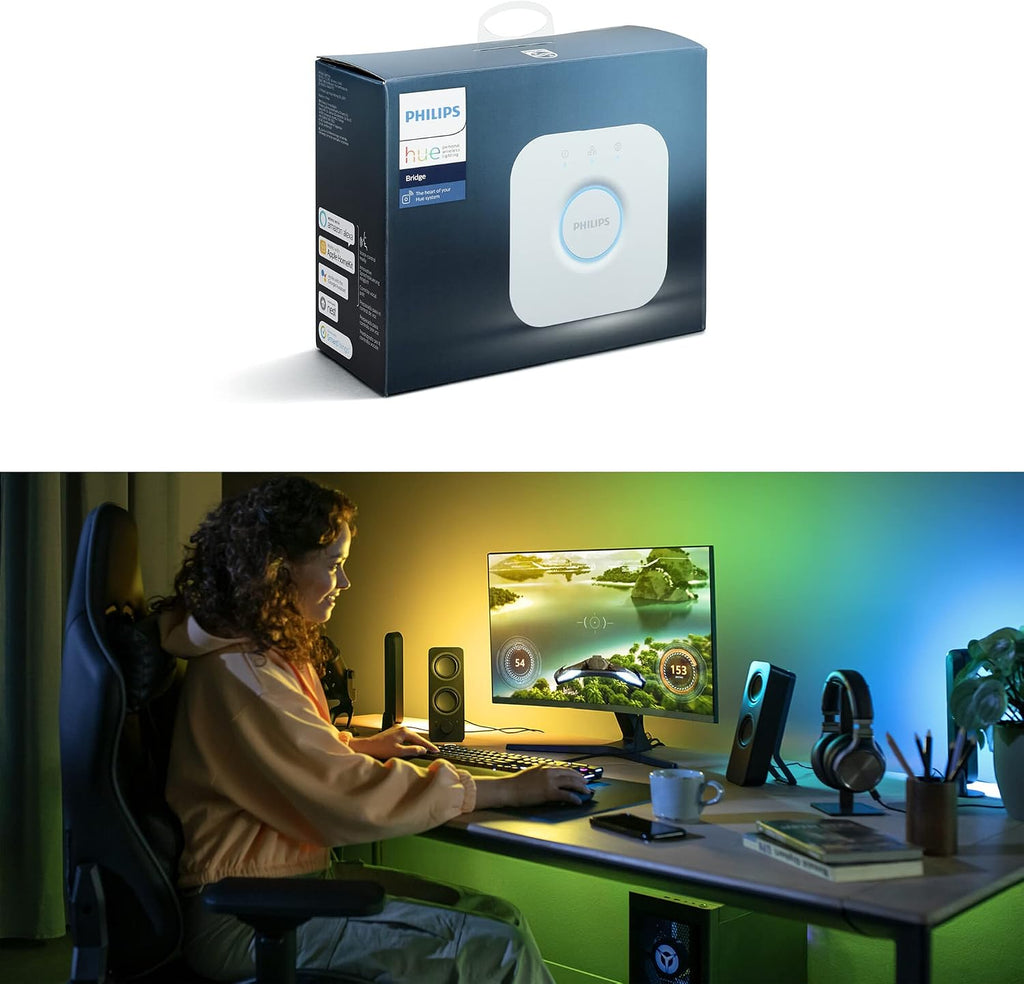 Philips Hue Play Gradient PC Lightstrip [for 24-27 Inch Screens] LED Smart Lighting. Sync for Entertainment, Gaming and Media — Colour