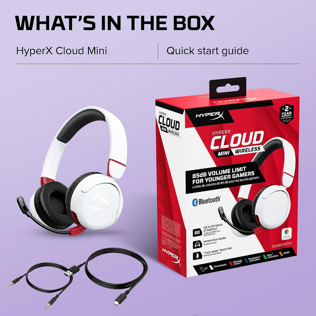 HyperX Cloud Mini Wireless WHT Headset — White — product image 10