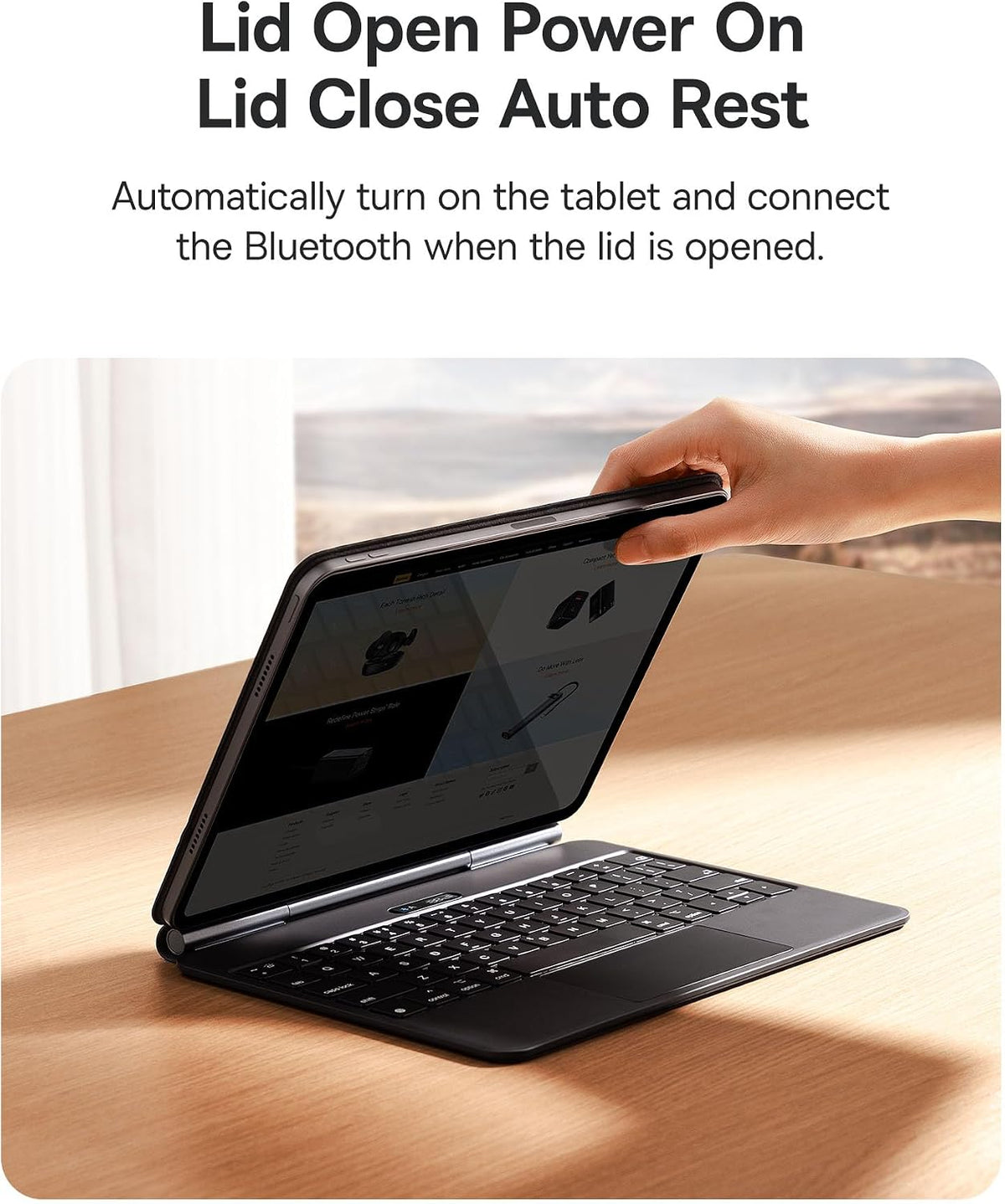 Baseus Brilliance Series 2 Wireless Bluetooth Keyboard Case with Touchpad for Pad Pro 11-inch (2018/2020-2022) /Pad Air4/Air5/Air6 10.9-inch, Detachable, Type-C Charging