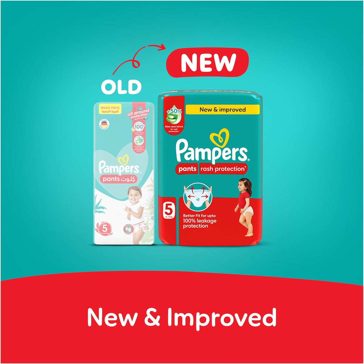 Pampers Rash Protection Culotte Pants Diapers 12-18kg Size 5 Giant 60 Count