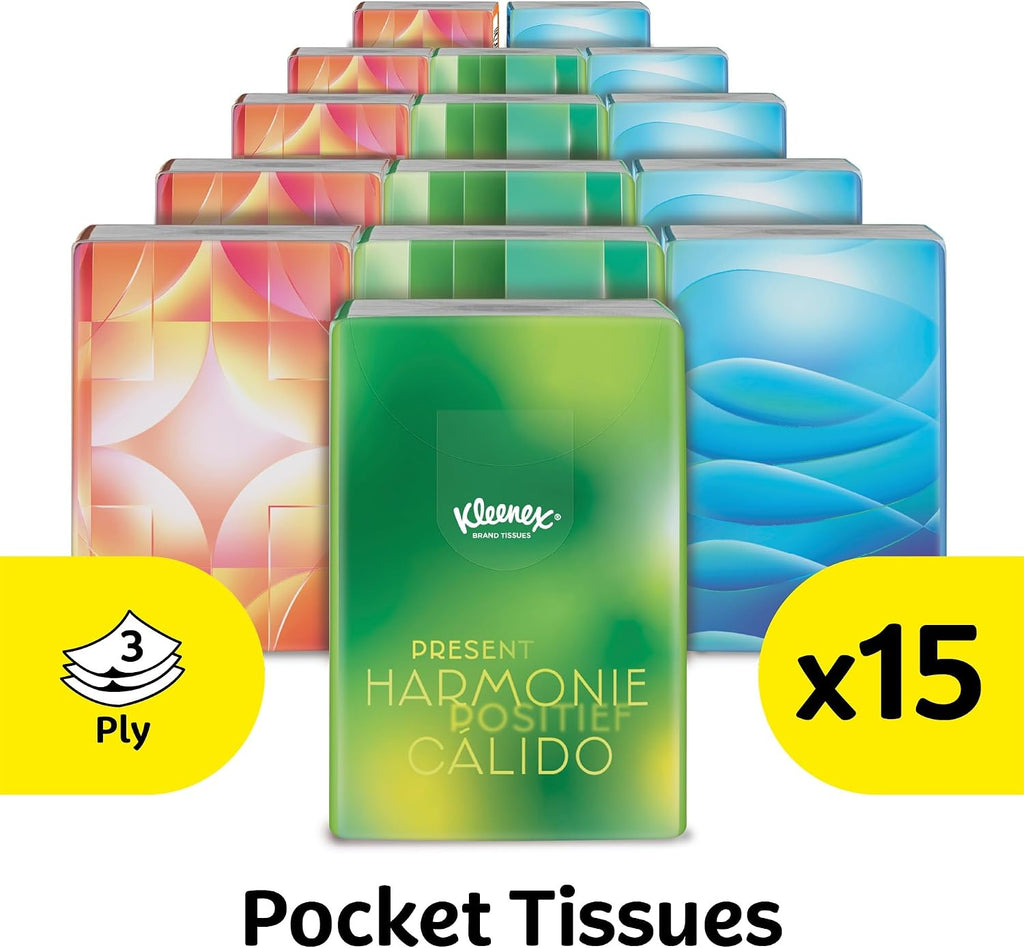 Kleenex Emotions Pocket Pack Tissues, 15 Pack x 7 sheets (3ply) — additional view 6