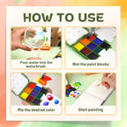 YPLUS Pocket Watercolour Painting Kit — 9 Colours