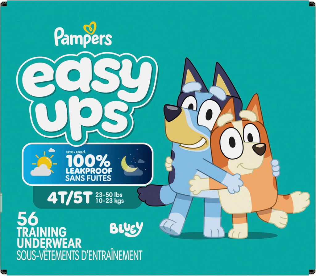 Pampers Easy Ups Training Underwear Boys, 4T-5T Size 6 Diapers, 56 Count (Packaging & Prints May Vary)