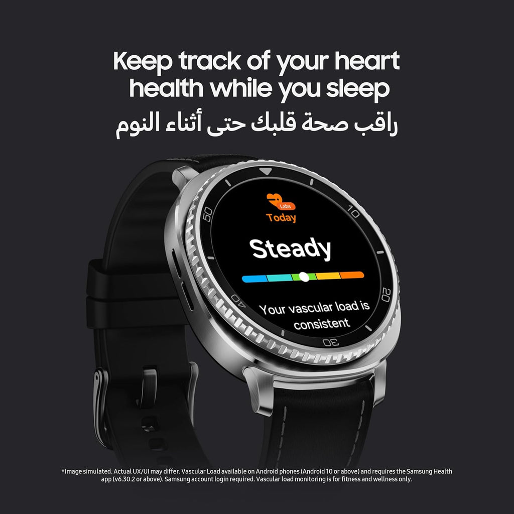 Samsung Galaxy Watch8 Classic White, LTE, 46mm Smartwatch, Cushion Design, Rotating Bezel, Quick Button, 3nm Processor, Sleep Coaching, Running Coach (UAE Version)