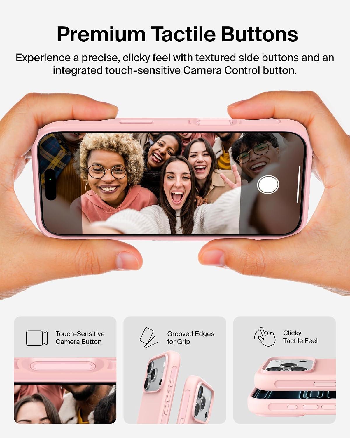 Belkin SheerForce Protect MagSafe Compatible iPhone 17 Pro Case with Slim Design & Anti-Scratch Treated Coating - Magnetic, Transparent, & Shockproof Protective iPhone Case - Pink