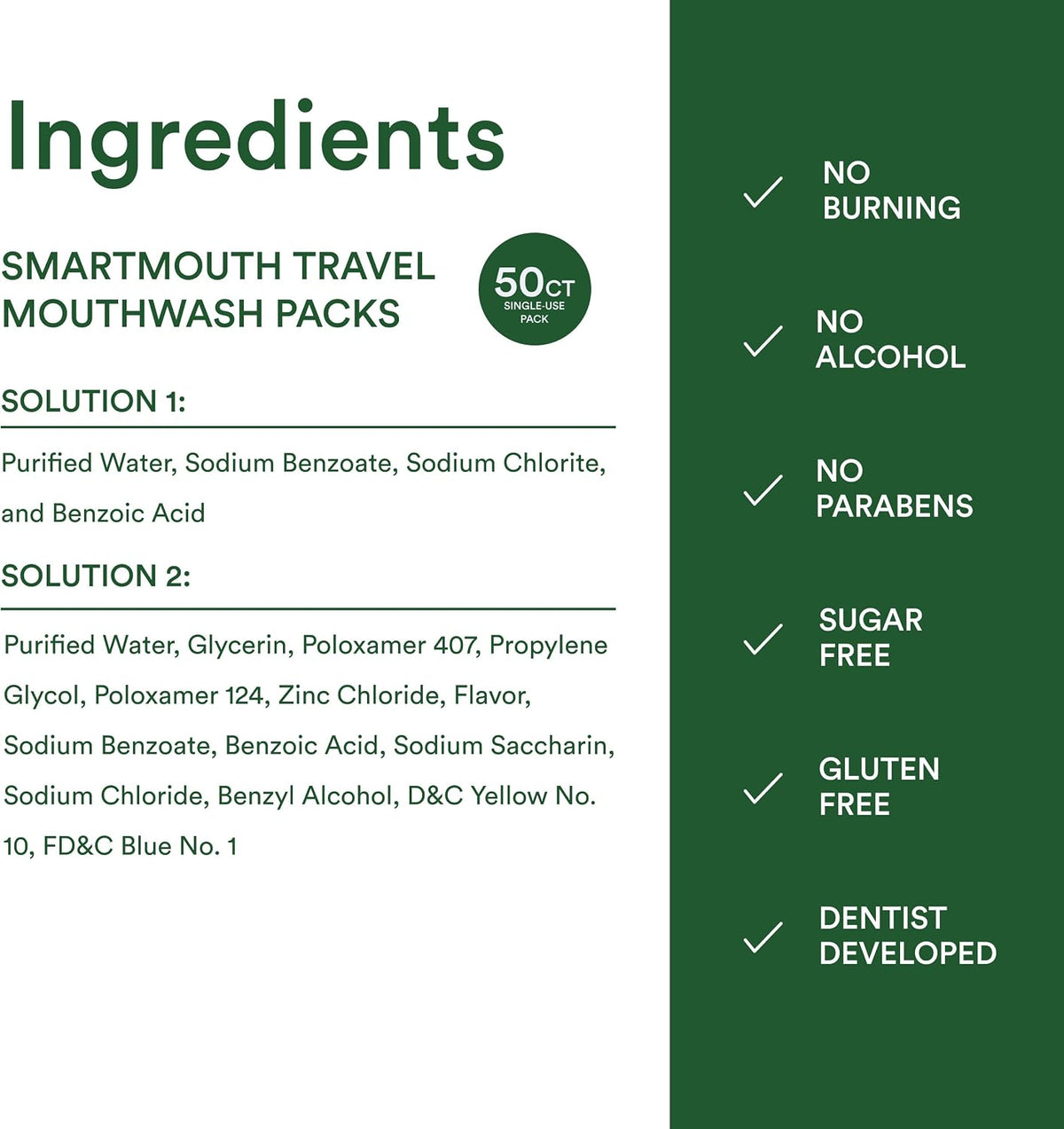 SmartMouth Original Zinc Mouthwash Single Packs, Fresh Mint, 50 Count — additional product view 5