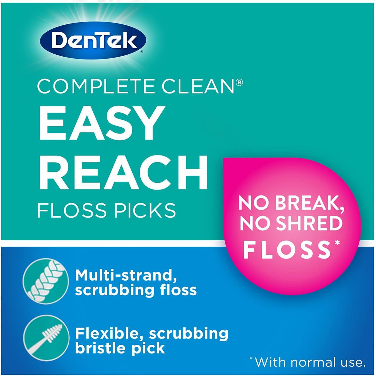 DenTek, Complete Clean Floss Picks 75 Floss Picks Pack of 3, 225 Count — additional product view 5