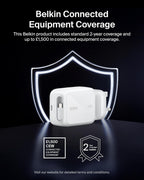Belkin USB-C Charger Plug 67W with 3.3ft Retractable USB C Cable & USB C Port - GaN iPhone Charger, Fast Charging for iPhone 17 & 16 Series, Galaxy S26 Series, AirPods, Tablet, MacBook, Chromebook