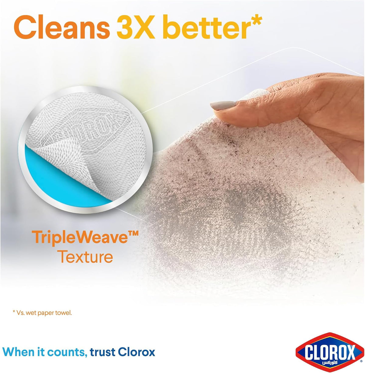 Clorox Disinfecting Wipes, 35 Wet Wipes, Crisp Lemon, Cleans 3x Better, Kills 99.9% of Viruses and Bacteria — additional view 3