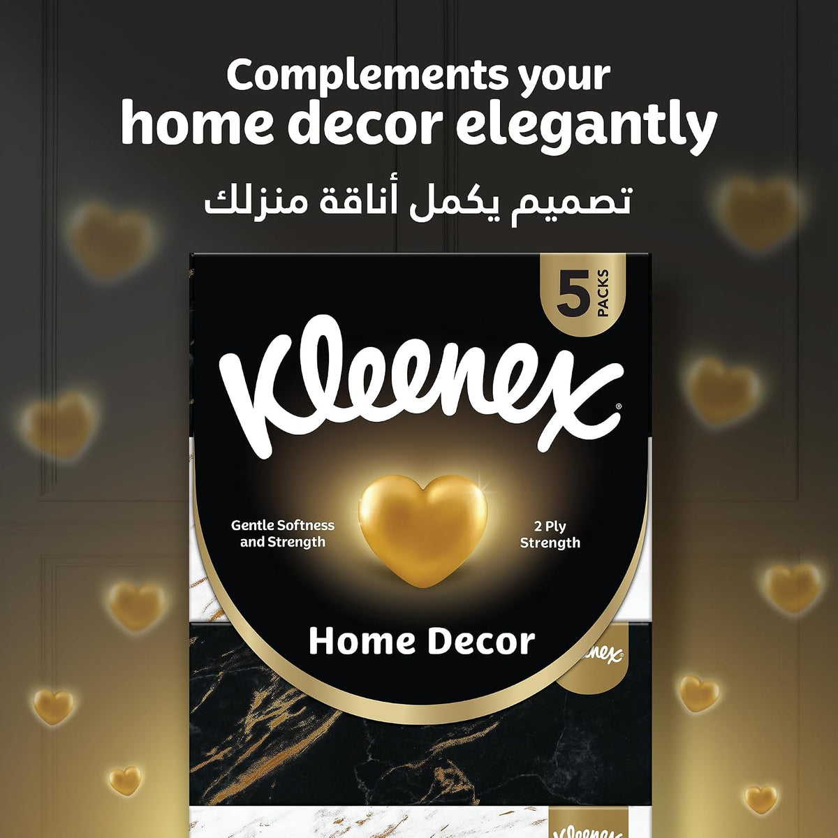 Kleenex Home Decor Facial Tissue - Pack of 5 Boxes, 170 Sheets x 2 Ply — additional view 3