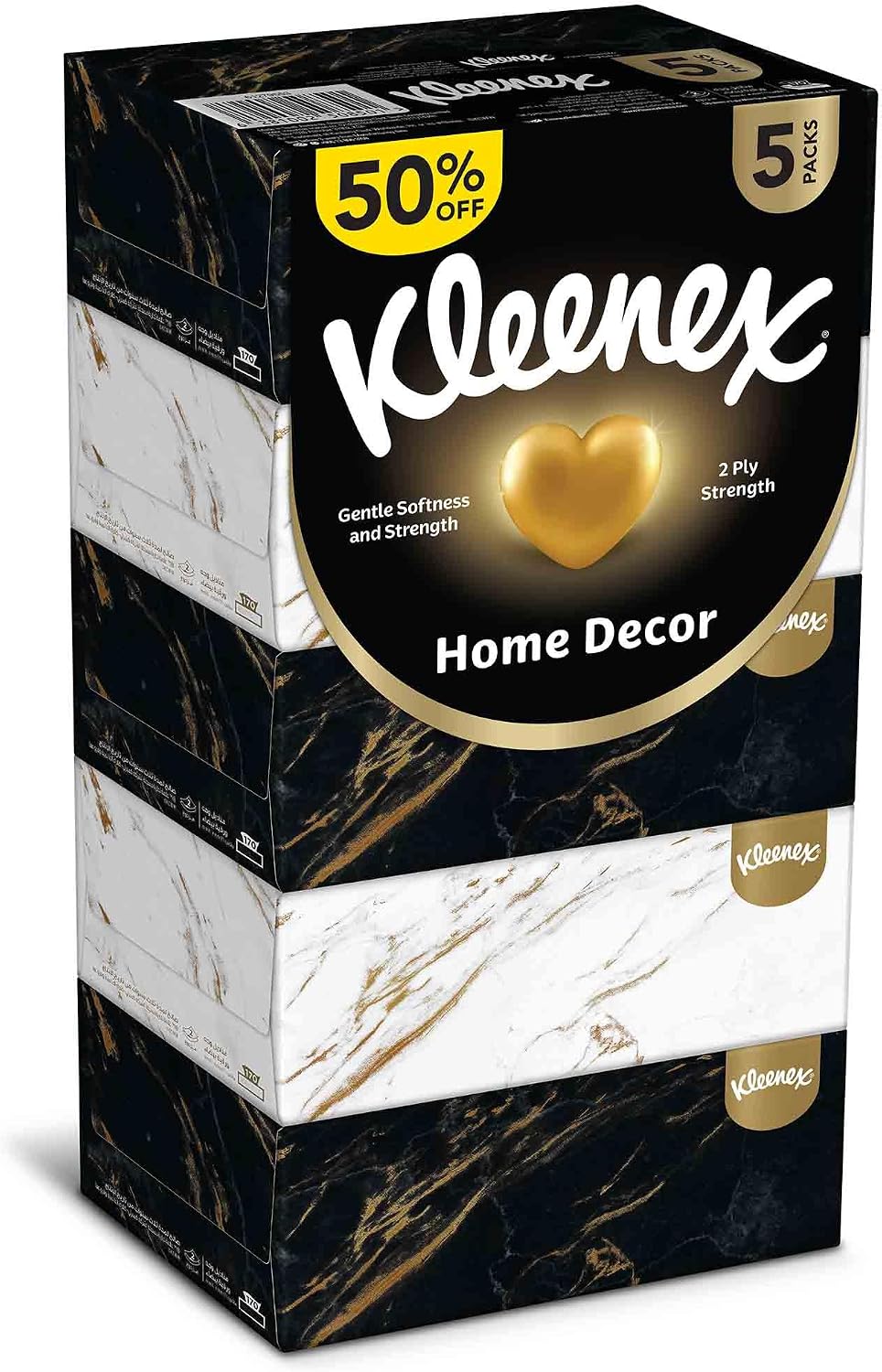 Kleenex Home Decor Facial Tissue - Pack of 5 Boxes, 170 Sheets x 2 Ply — additional view 3
