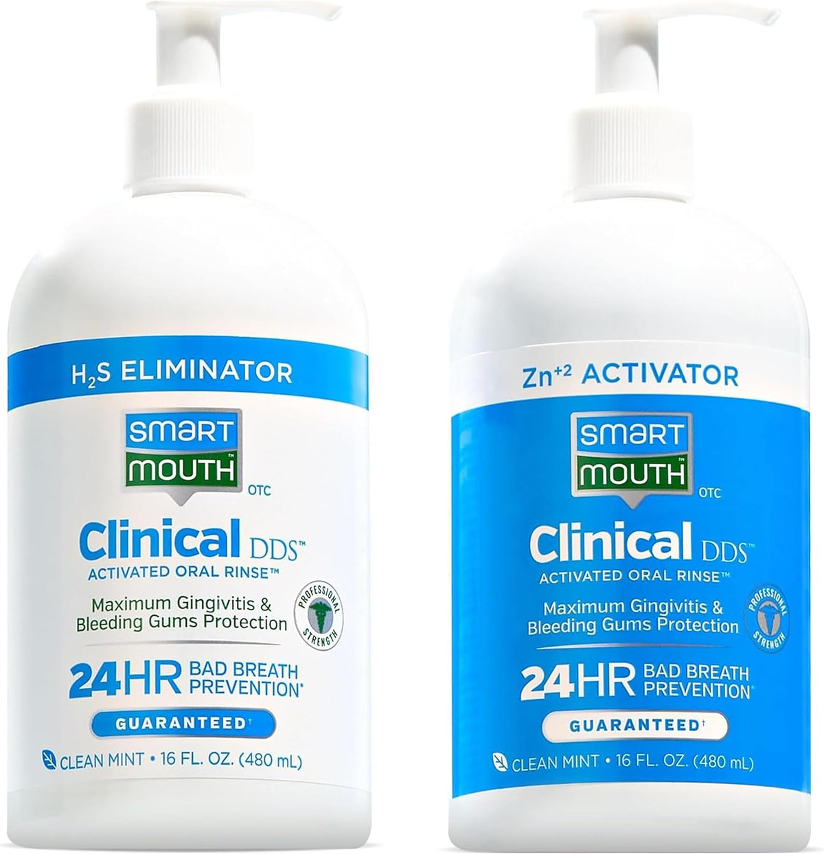 SmartMouth Clinical 2-Bottle Activated Mouthwash System, 16 fl oz Each — front product image