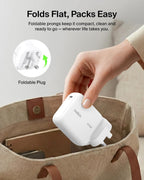 Belkin BoostCharge USB C Plug Charger 100W, GaN Compact and Foldable Plug Charger, Fast Charging for iPhone 17, Samsung Galaxy S26, Pixel 10, AirPods, Tablet, MacBook, Chromebook - White