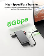 Belkin USB C Hub, 7-Port Hub w/ 4K HDMI Display @ 60Hz, SD & MicroSD, 100W Power Delivery, Fast Data Transfer 5Gbps, USB C Multiport Adapter for MacBook, iPad Pro, Chromebook - HDMI 2.0 - Grey