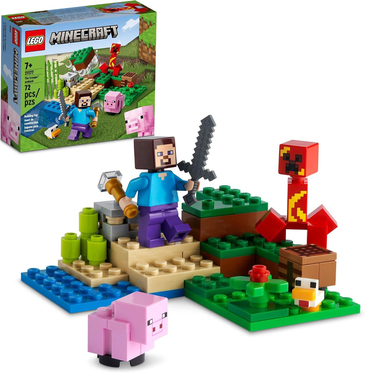 LEGO Minecraft The Creeper Ambush 21177 Building Toy Set for Kids, Boys, and Girls Ages 7+ (72 Pieces) — image 1