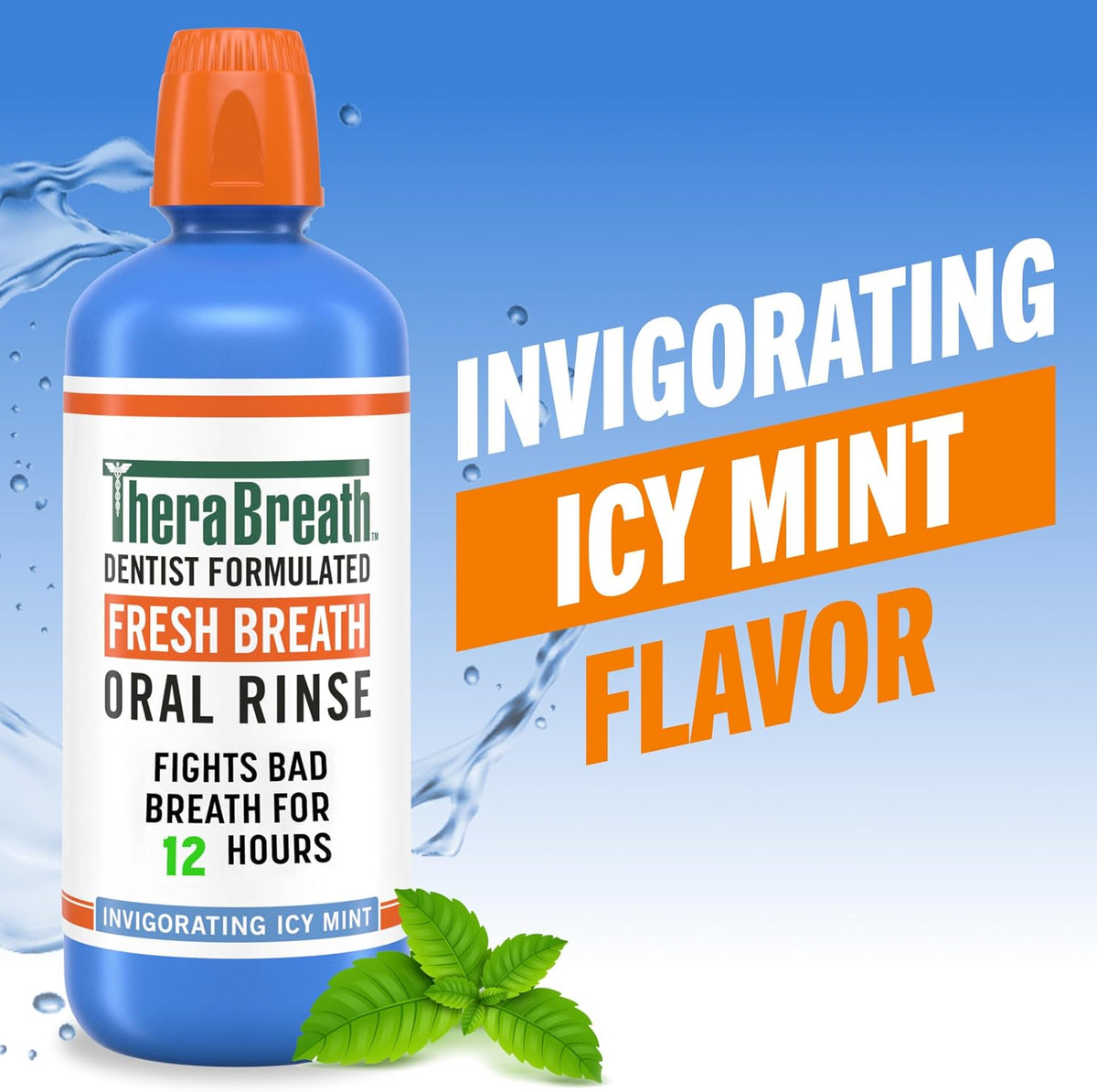 TheraBreath Fresh Breath Oral Rinse, Icy Mint, 1 L — additional product view 3
