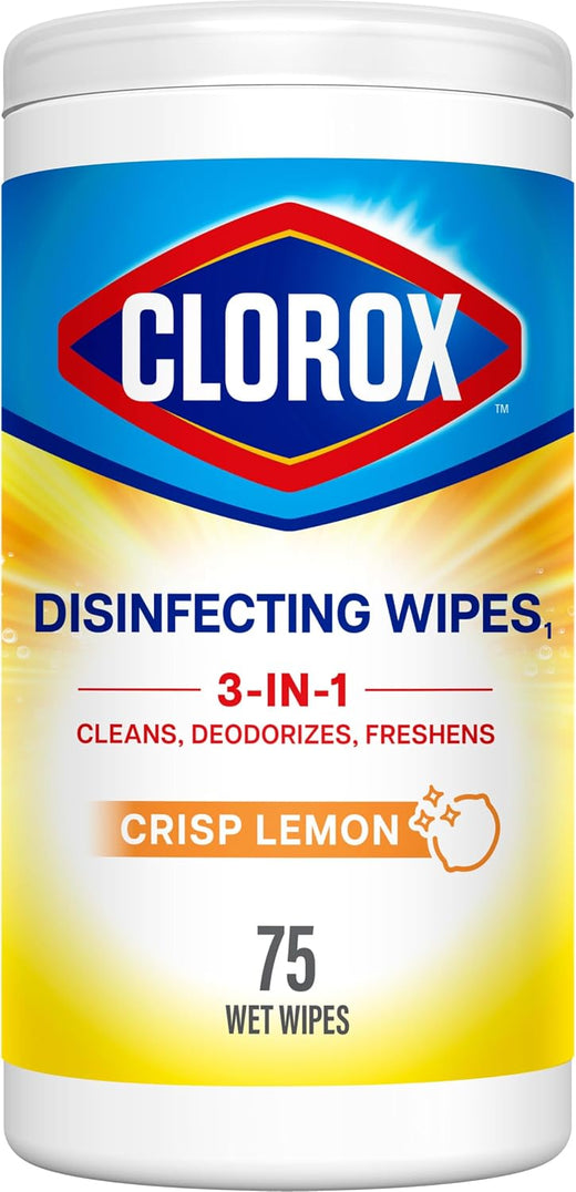 Clorox Disinfecting Wipes ,Crisp Lemon, 75 Wipes (Item Packing May Vary)