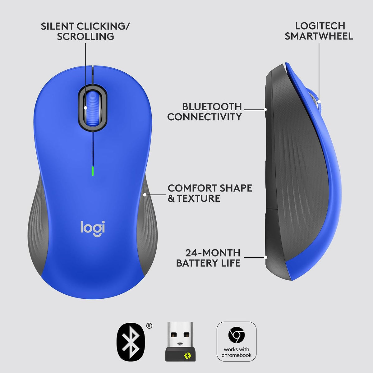 Logitech M550 L Wireless Mouse — Blue