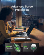 Belkin 6 Way 2 Meter Surge Protection Strip with 2 x 2.4 Ampere USB Charging
