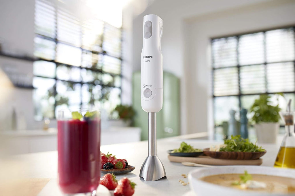 Philips Hand Blender 700W, With XL Chopper Whisk & Beaker, 2 Speeds — white